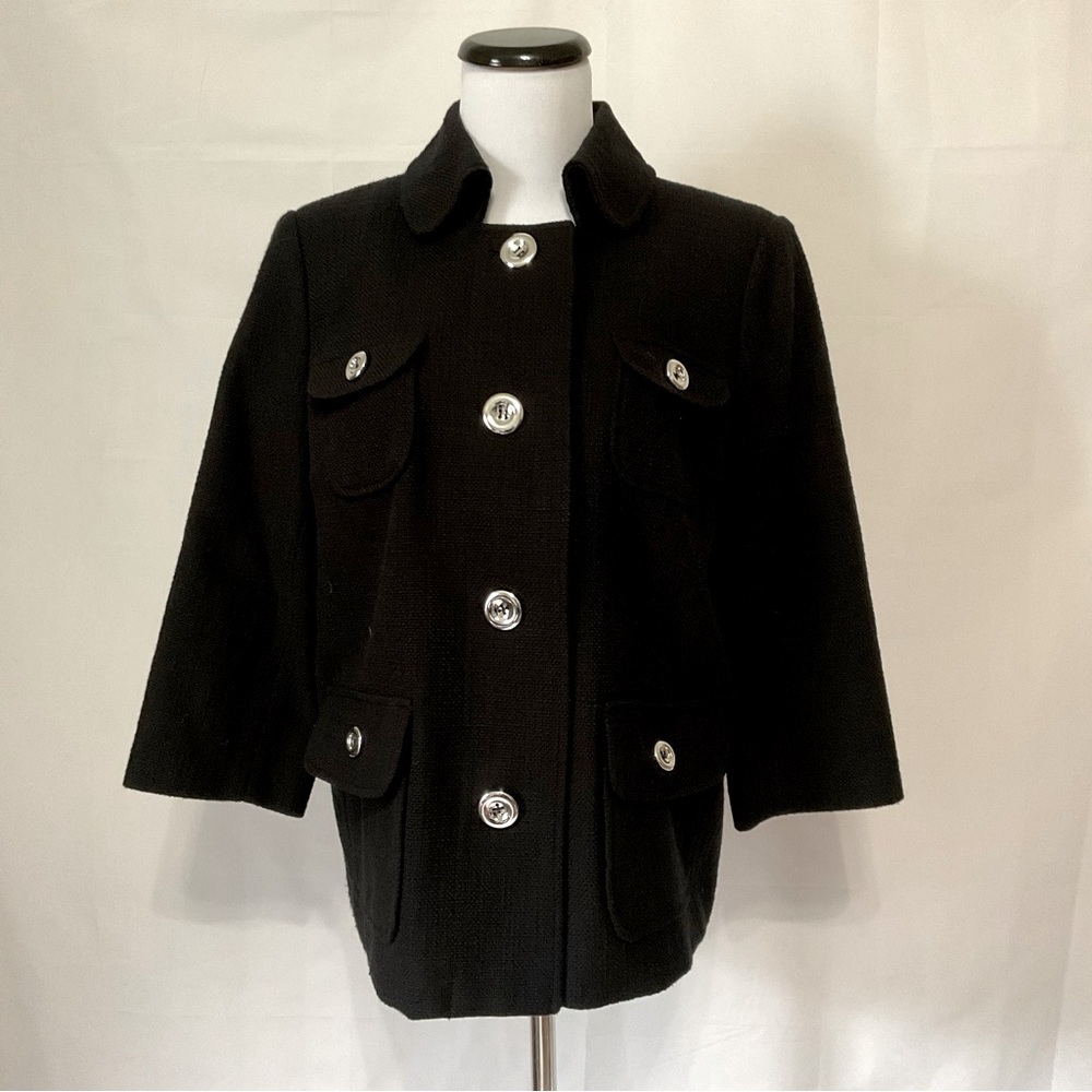 New York & Company black tweed blazer with silver buttons Size medium